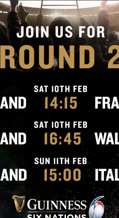 Round 2 6 Nations Rugby this weekend